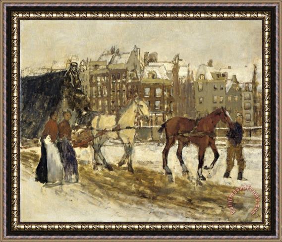 George Hendrik Breitner The Rokin, Amsterdam Framed Painting