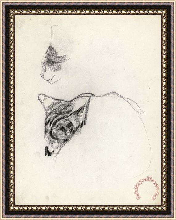 George Hendrik Breitner Twee Studies Van Een Kat Framed Painting