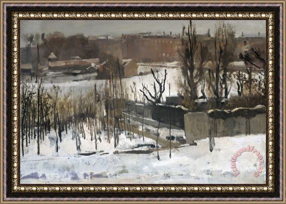George Hendrik Breitner View of The Oosterpark, Amsterdam, in The Snow Framed Painting