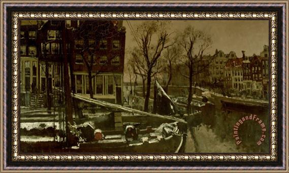 George Hendrik Breitner Winter in Amsterdam Framed Painting