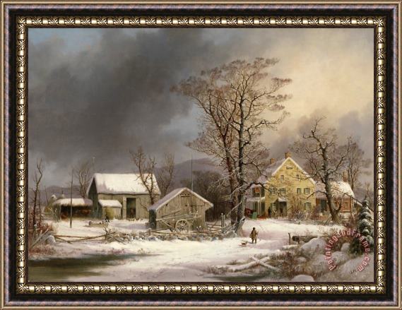 George Henry Durrie Winter in The Country: a Cold Morning Framed Print