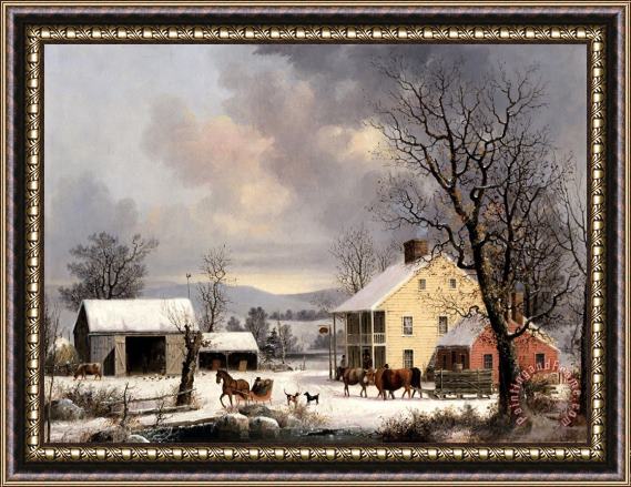 George Henry Durrie Winter in The Country Framed Print