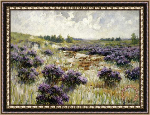 George Hitchcock Field of Heather Framed Painting