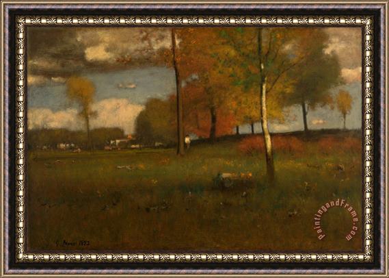 George Inness Near The Village, October Framed Painting