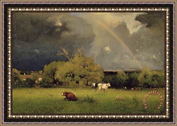 George Inness Senior The Rainbow Framed Painting