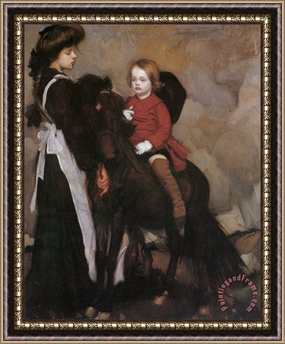 George Lambert Equestrian Portrait of a Boy Framed Painting