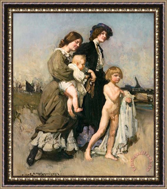 George Lambert The Holiday Group (the Bathers) Framed Print