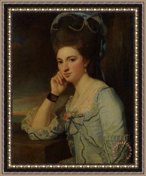 George Romney Portrait of a Lady Framed Painting