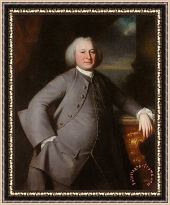 George Romney Portrait of William Gillison of Melling, Lancashire Framed Painting