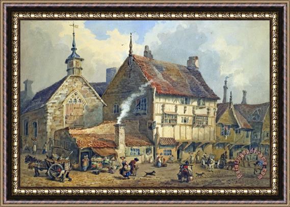 George Shepherd Old Houses And St Olaves Church Framed Painting