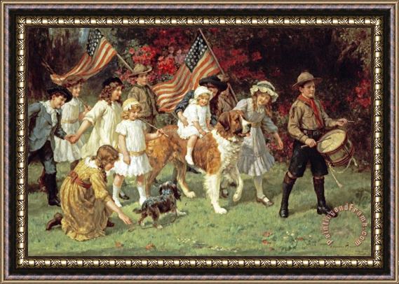 George Sheridan Knowles American Parade Framed Painting
