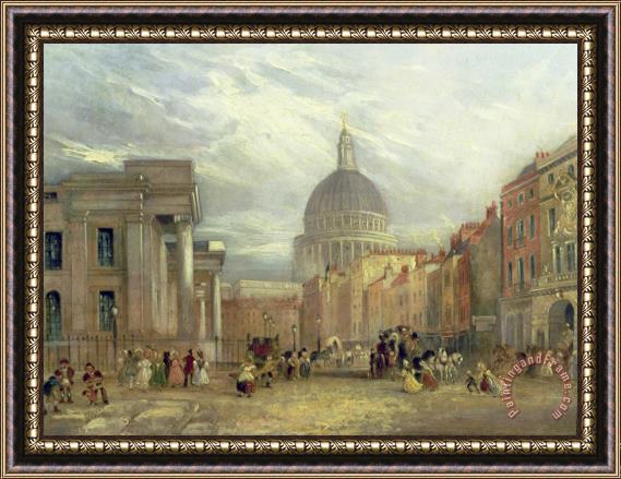 George Sidney Shepherd The Old General Post Office and St. Martin's-le-Grand Framed Painting