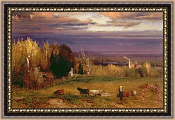 George Snr Inness Sunshine After Storm or Sunset Framed Painting