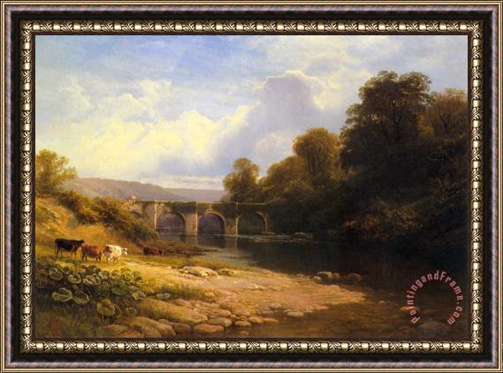 George Vicat Cole Staveton Bridge, Devon Framed Painting