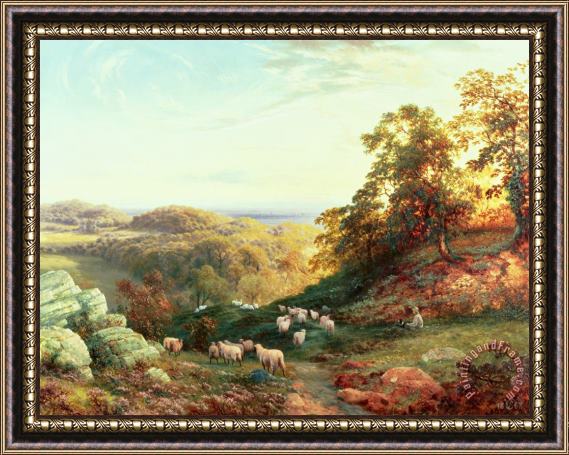 George Vicat Cole Watching the Flock Framed Print