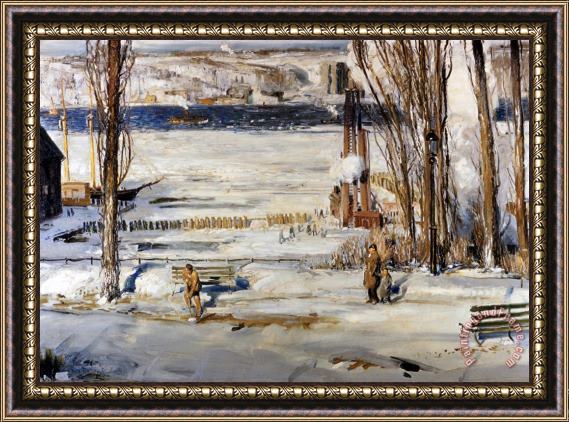 George Wesley Bellows A Morning Snow, Hudson River Framed Painting