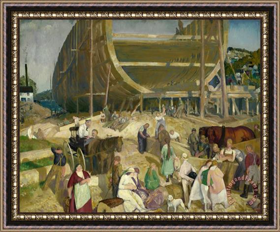 George Wesley Bellows Shipyard Society Framed Painting