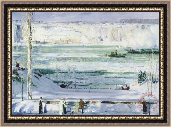 George Wesley Bellows Snow Capped River Framed Painting