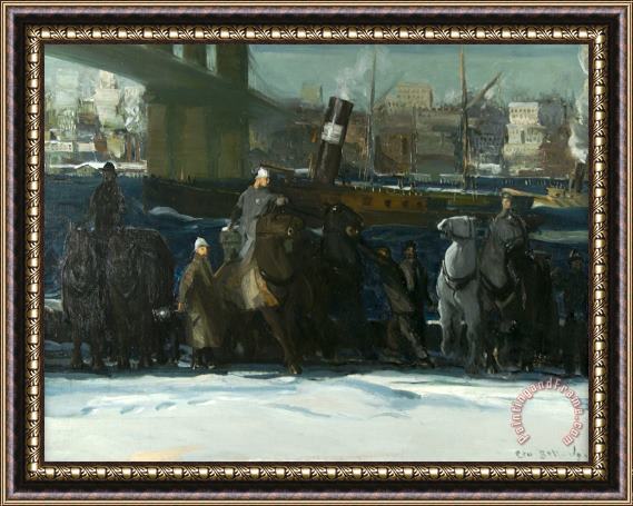 George Wesley Bellows Snow Dumpers Framed Painting