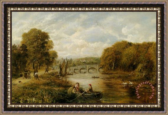 George William Mote Shepherds Driving Their Flock Framed Painting