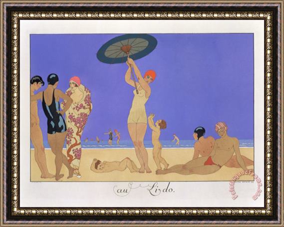 Georges Barbier At The Lido Framed Print