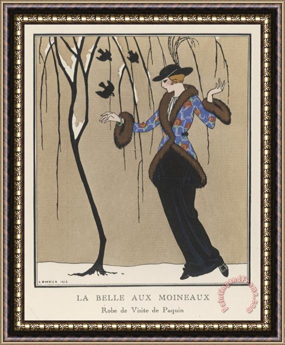Georges Barbier Design by Paquin Framed Painting