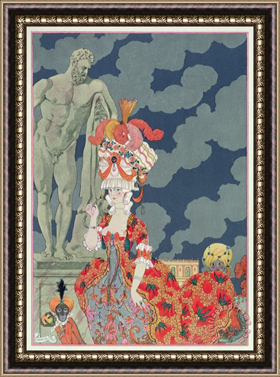 Georges Barbier Fashion At Its Highest Framed Painting