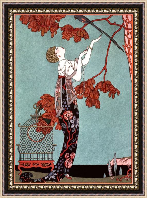 Georges Barbier Fashion Illustration 1914 Framed Painting