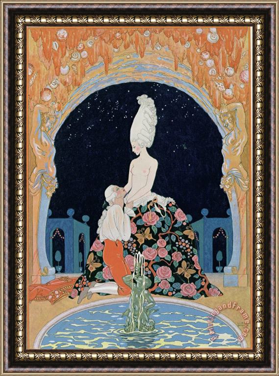 Georges Barbier In The Grotto Framed Painting
