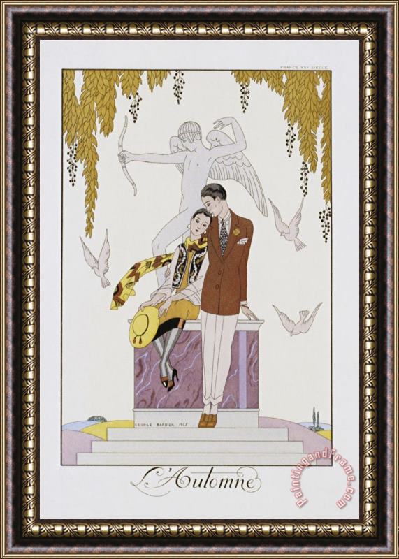 Georges Barbier L Automne Framed Painting