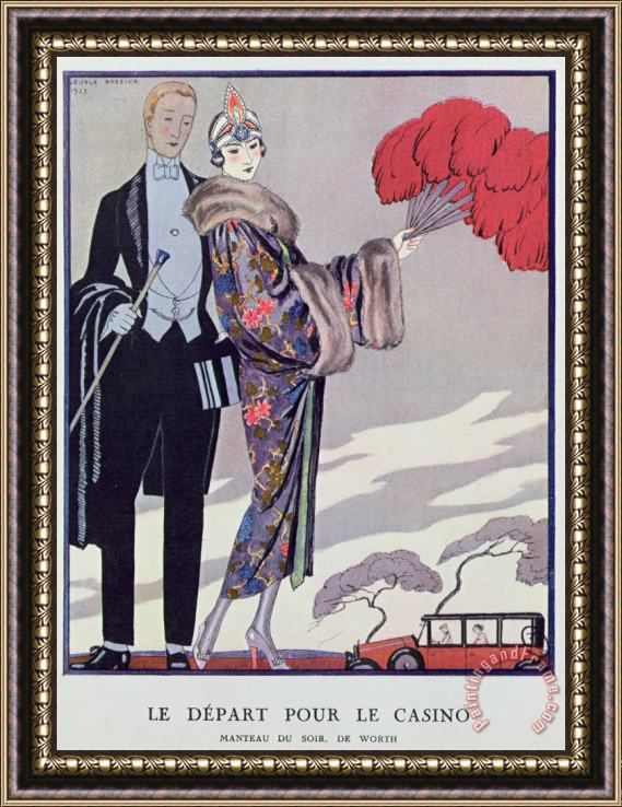 Georges Barbier Leaving For The Casino Framed Print