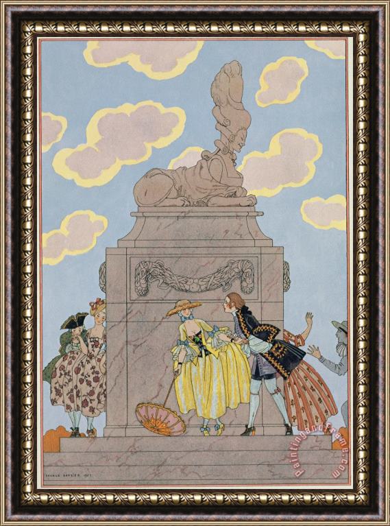 Georges Barbier Mandoline Framed Painting