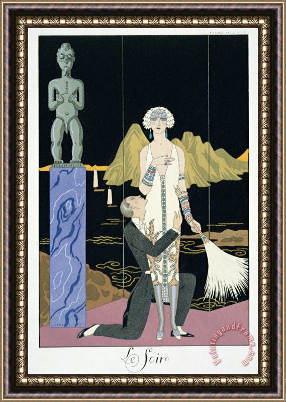 Georges Barbier Night Framed Painting