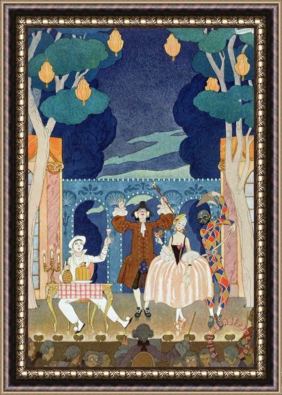 Georges Barbier Pantomime Stage Framed Painting