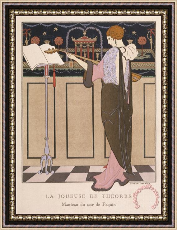 Georges Barbier Paquin Evening Coat Framed Painting