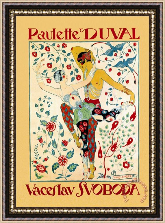 Georges Barbier Paulette Duval And Vaceslv Svoboda Dance Framed Print