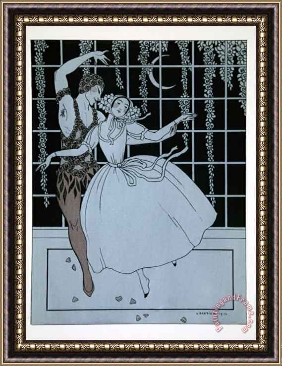 Georges Barbier Spectre De La Rose From The Series Designs on The Dances of Vaslav Nijinsky Framed Print