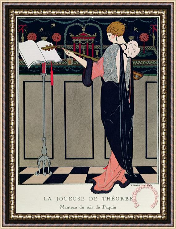 Georges Barbier Summer Evening Wear From Art Gout Beaute Framed Painting