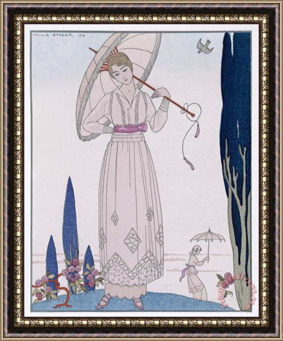 Georges Barbier Summer Tunic Dress Framed Painting