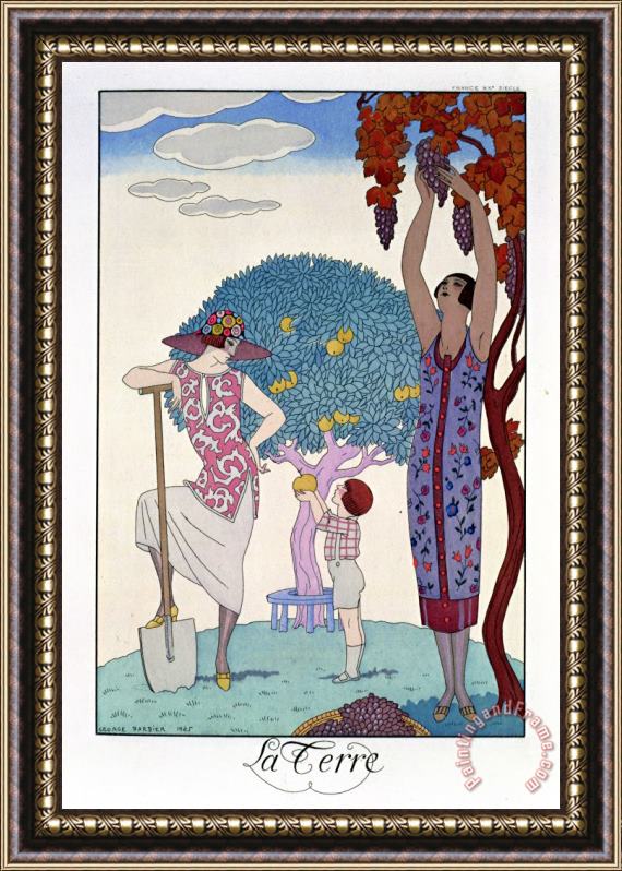Georges Barbier The Earth Framed Painting