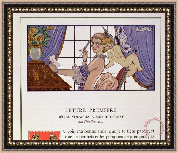 Georges Barbier The First Letter Framed Print