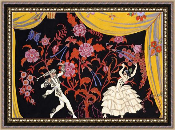 Georges Barbier The Flamenco Framed Painting