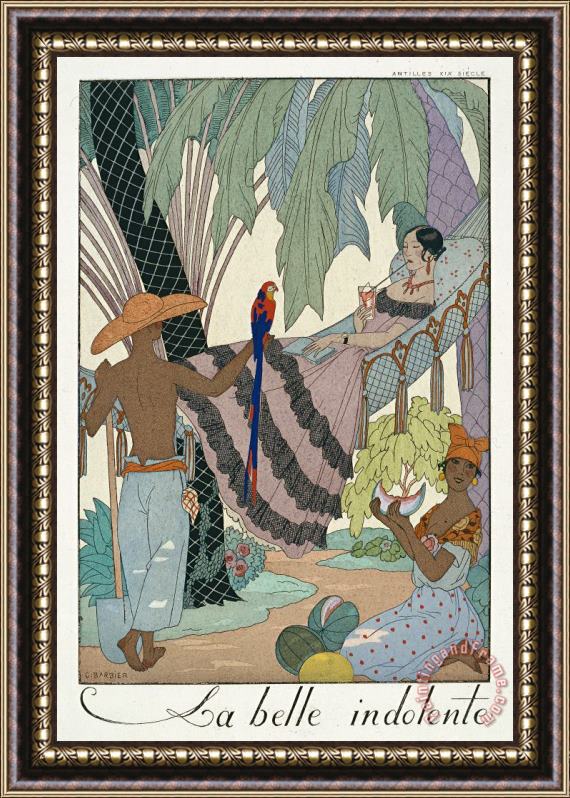 Georges Barbier The Idle Beauty Framed Painting