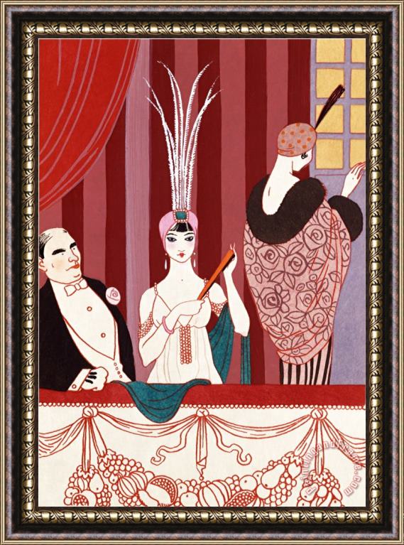 Georges Barbier The Loge France Early 20th Century Framed Painting