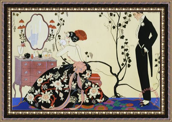 Georges Barbier The Powder Puff Framed Print