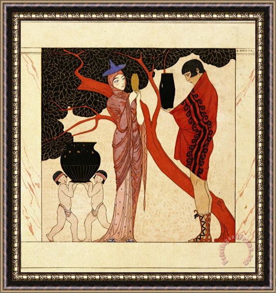 Georges Barbier The Red Tree Framed Painting