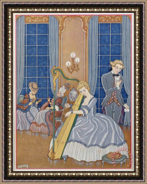 Georges Barbier Valmont Seducing His Victim Framed Painting