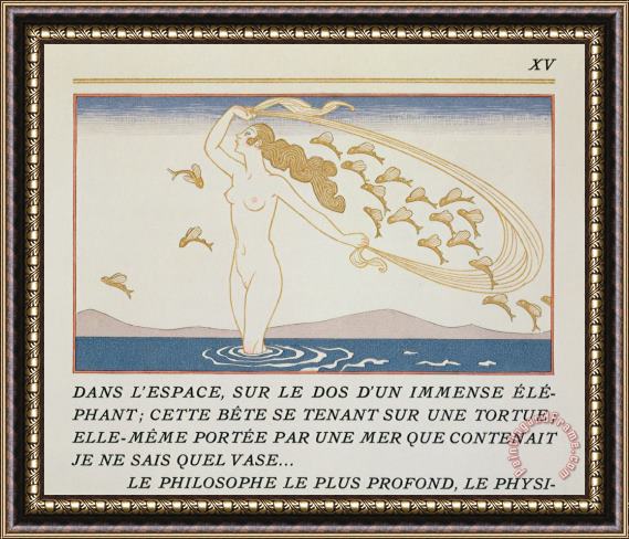 Georges Barbier Woman Wading Through Water Framed Painting