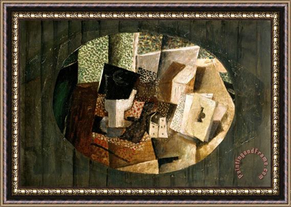 Georges Braque Cartes Et Des (cards And Dice), 1914 Framed Painting