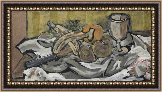 Georges Braque Couteau, Bananes, Pommes Et Verre, 1924 Framed Painting